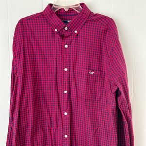 Vineyard Vines Classic Fit Tucker Red &Blue Pocket Dress Shirt XL
